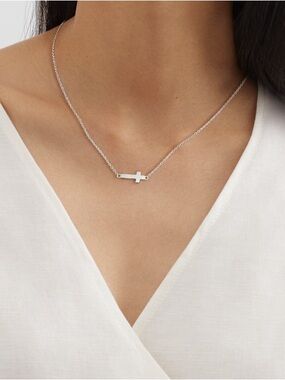 Silpada Sterling Silver Horizontal Cross Necklace